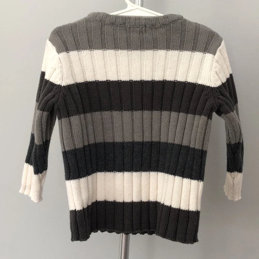 The Children’s Place Striped Sweater Shades of Grey and Slight Off White Size 3T